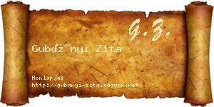 Gubányi Zita névjegykártya