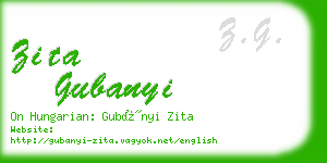 zita gubanyi business card